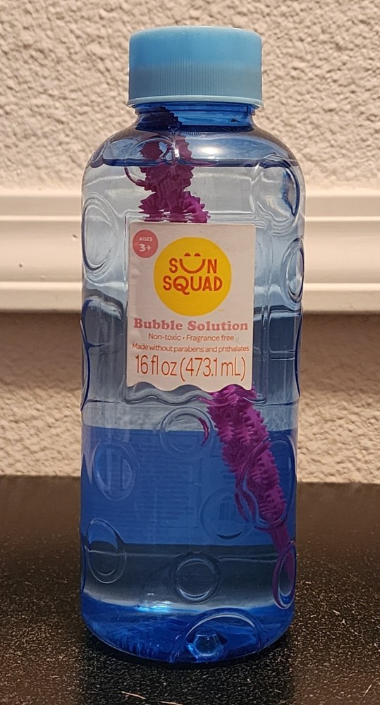 Bubble Solution 16oz - Sun Squad - Blue Bottle