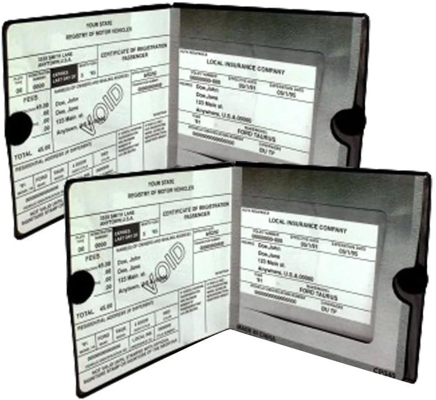 ESSENTIAL Car Auto Insurance Registration BLACK Document Wallet Holders 2 Pack -