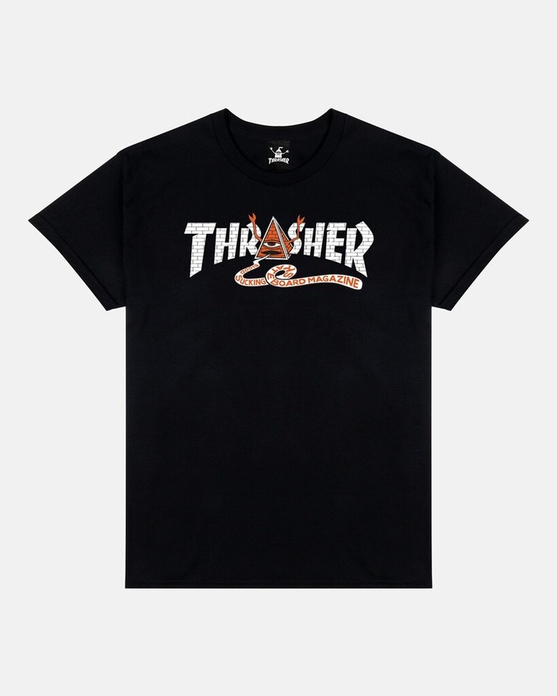 Thrasher x Toy Machine Pyramid Black T-Shirt