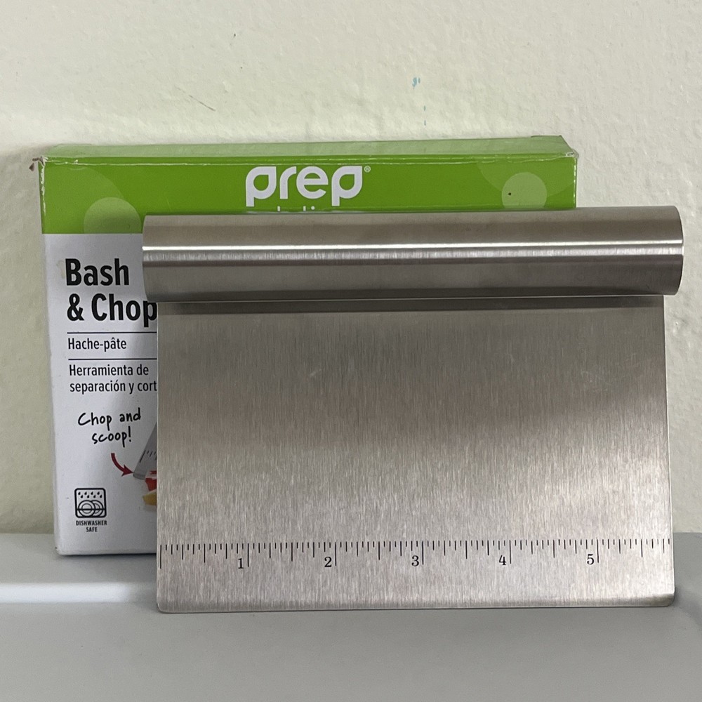 PREP SOLUTIONS Bash Chop Scoop Scrape Stainless Steel Kitchen Tool