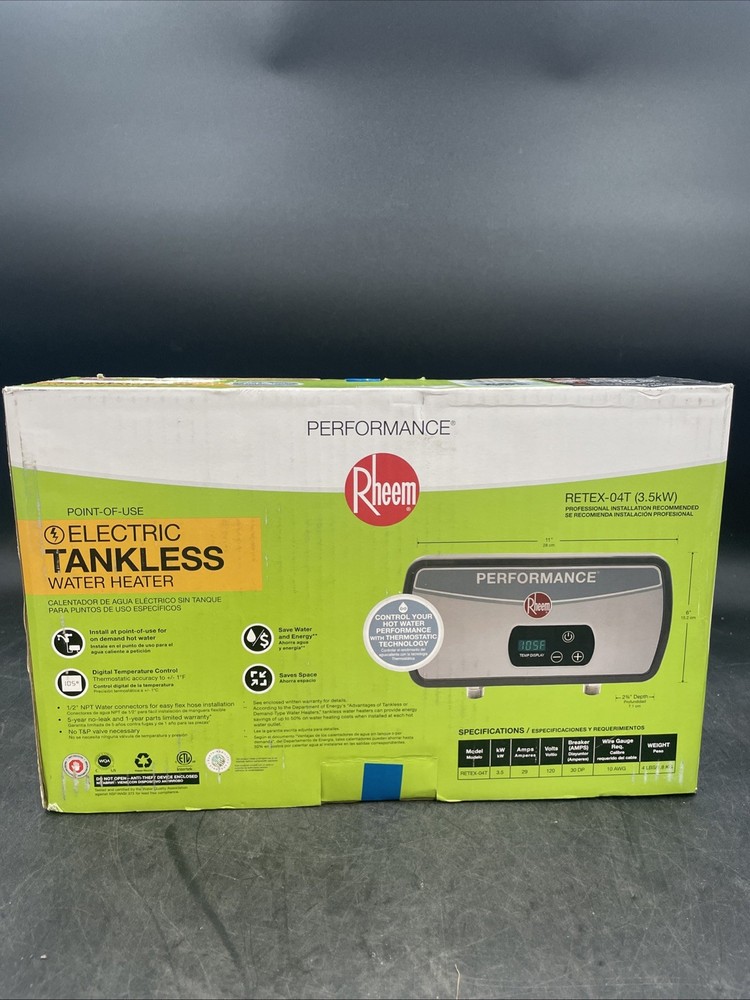 Rheem 3.5 kW 0.68 GPM 120-Volt Point of Use Tankless Electric Water RETEX-04T