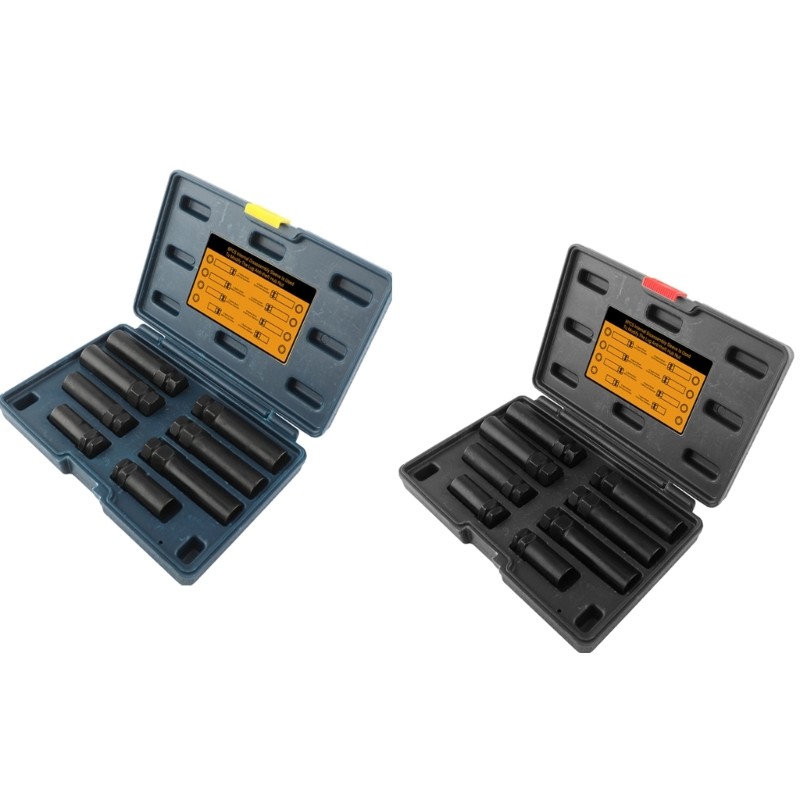 Spline Lug Nut Socket Set Wheel Lock Removal Tool Kit Heavy Duty Construction