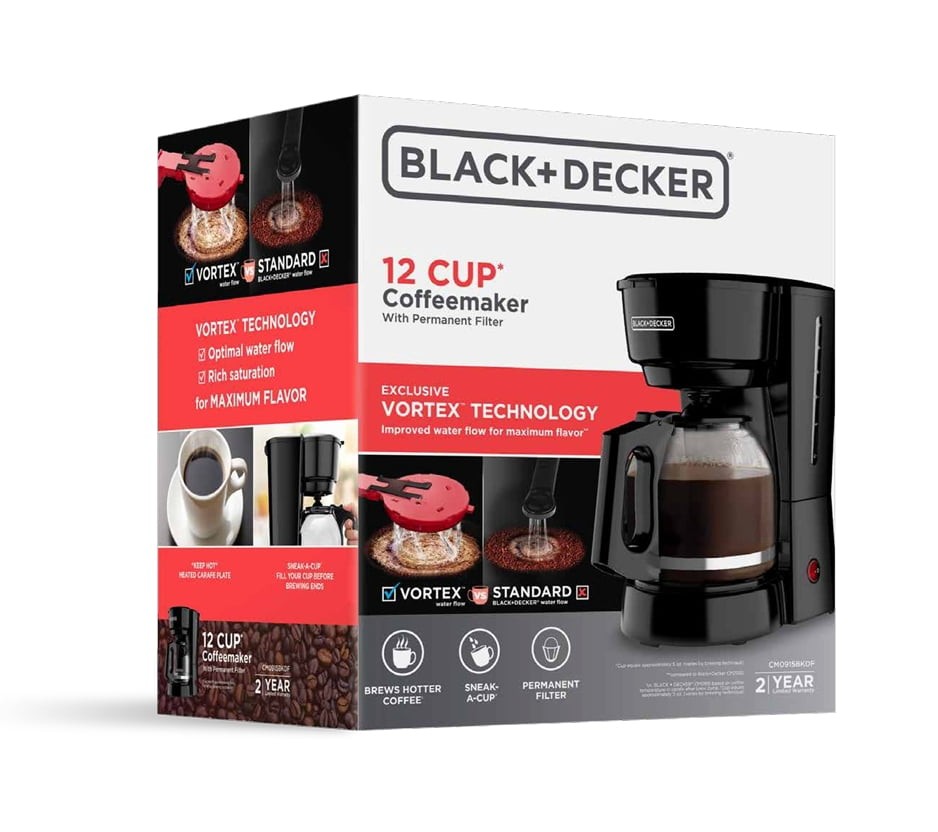 BLACK+DECKER 12-Cup Drip Coffee Maker with Easy On/Off Switch