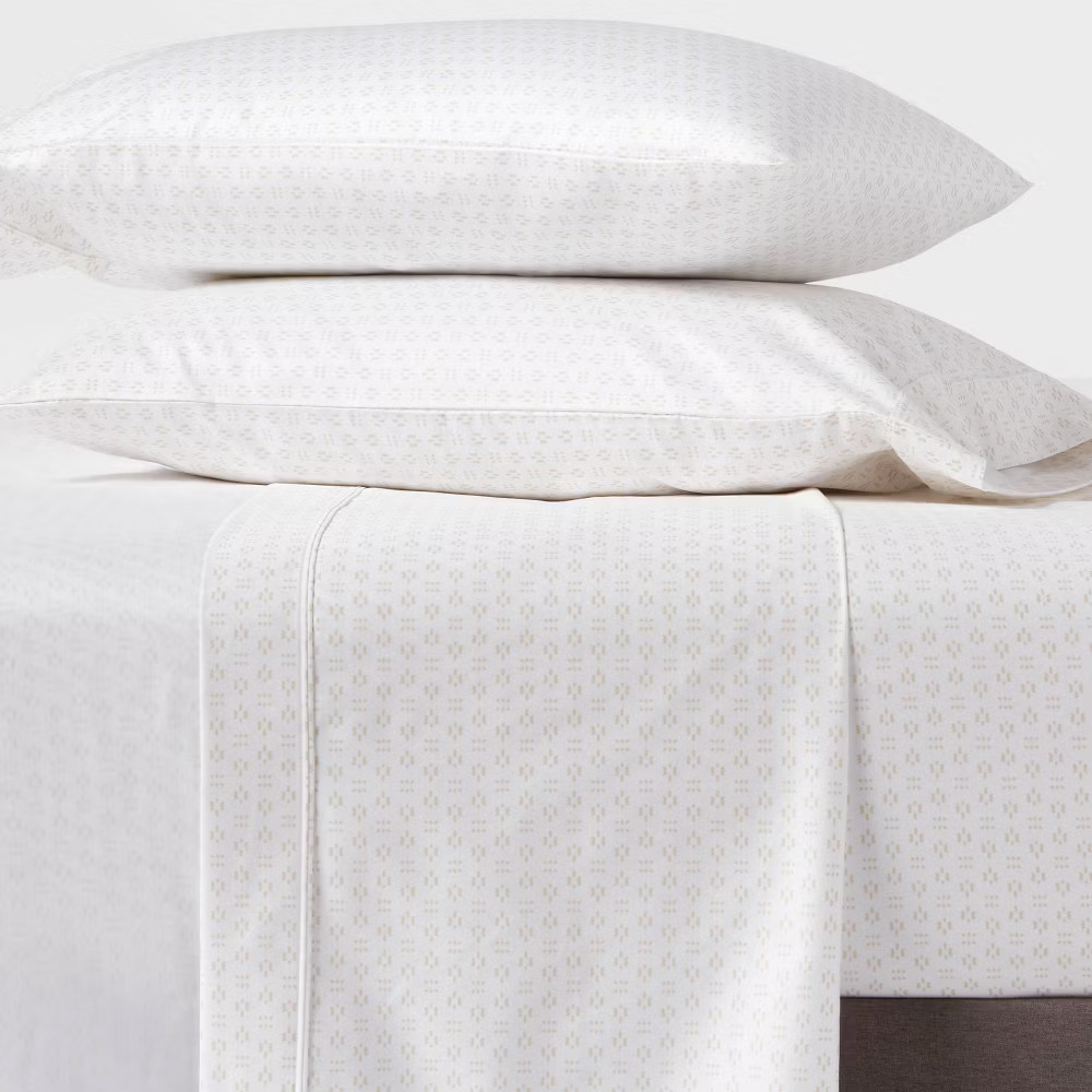 Threshold 400 Thread Count Cotton 3PC Sheet Set Wrinkle-Resistant