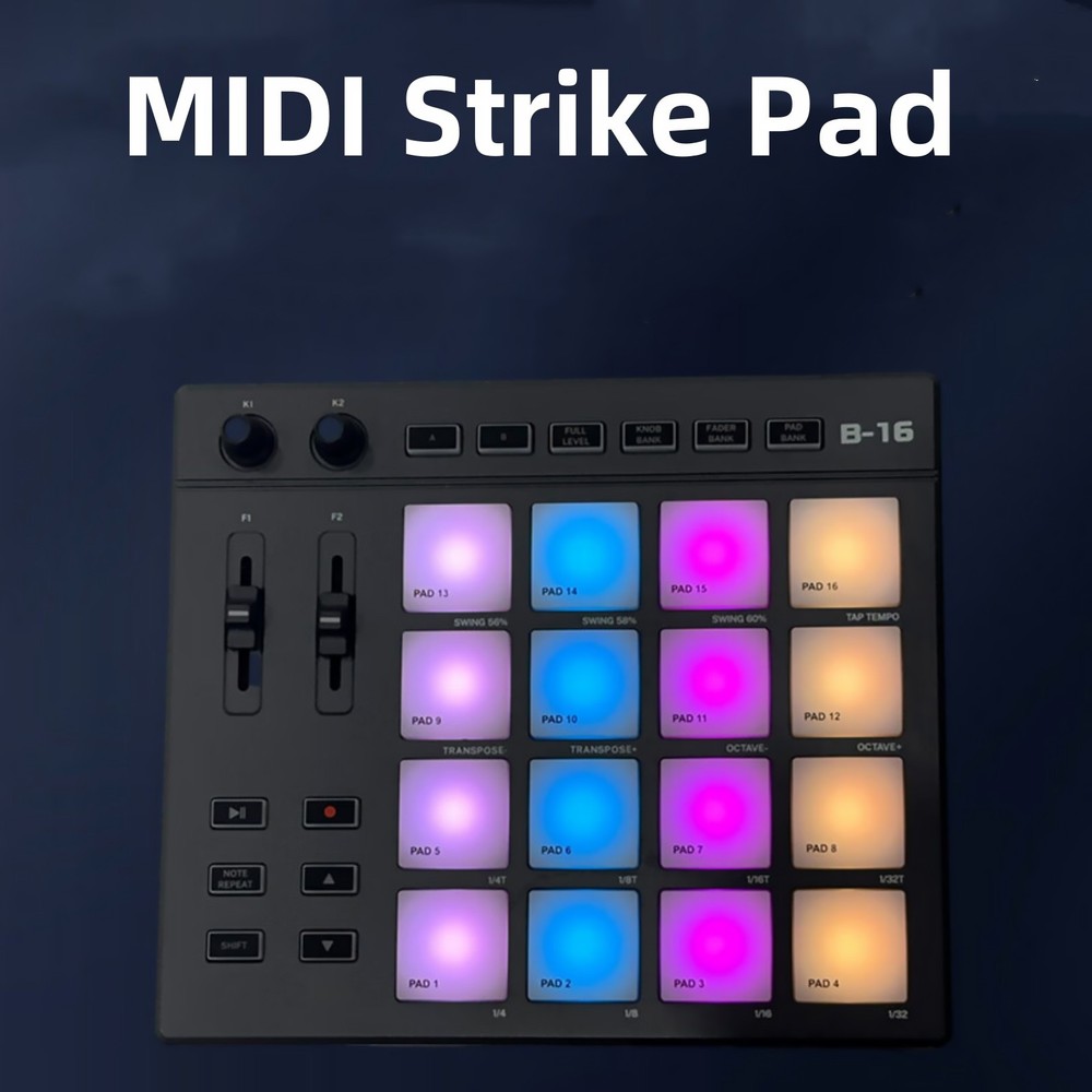 16 MIDI Pad Controller Beat Maker Machine for Finger Drumming Music Making