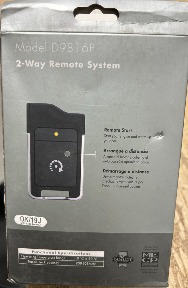 Python 9816P 2-Way LED 1-Button RF Kit including DS3 / DS3+ Remote System