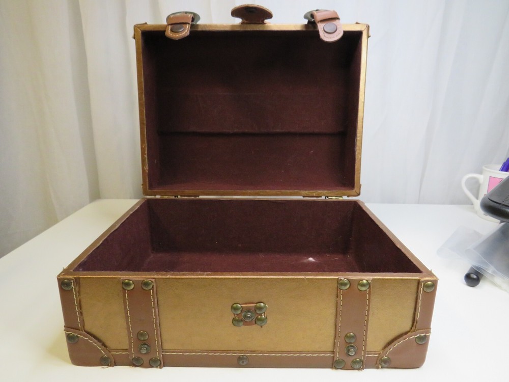 Faux lather small treasure chest