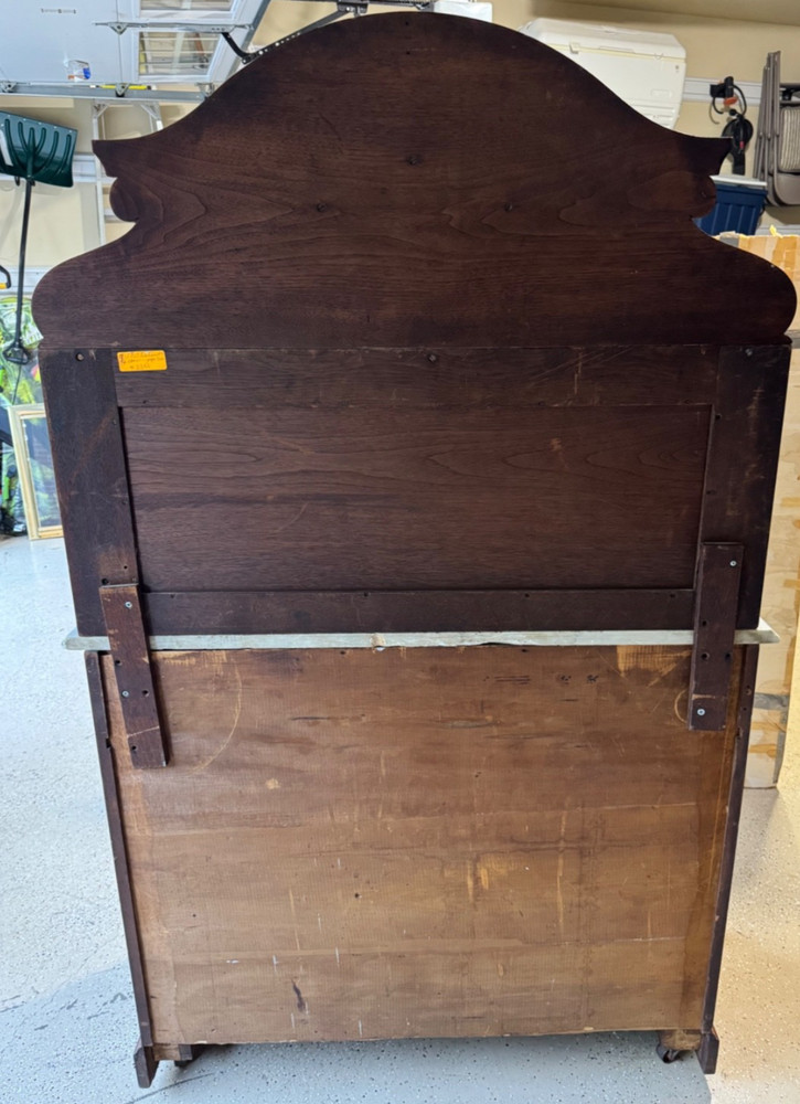 Antique Victorian Walnut Marble Sideboard Buffet Server Huntboard Renaissance