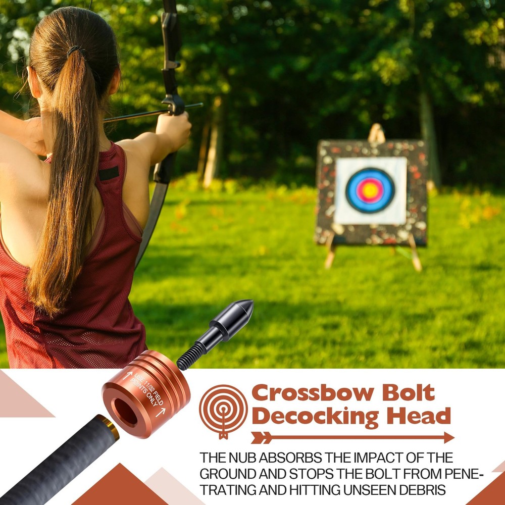 2 Pack Crossbow Bolt Decocking Head, Decocking Point Crossbow Arrow Release T...