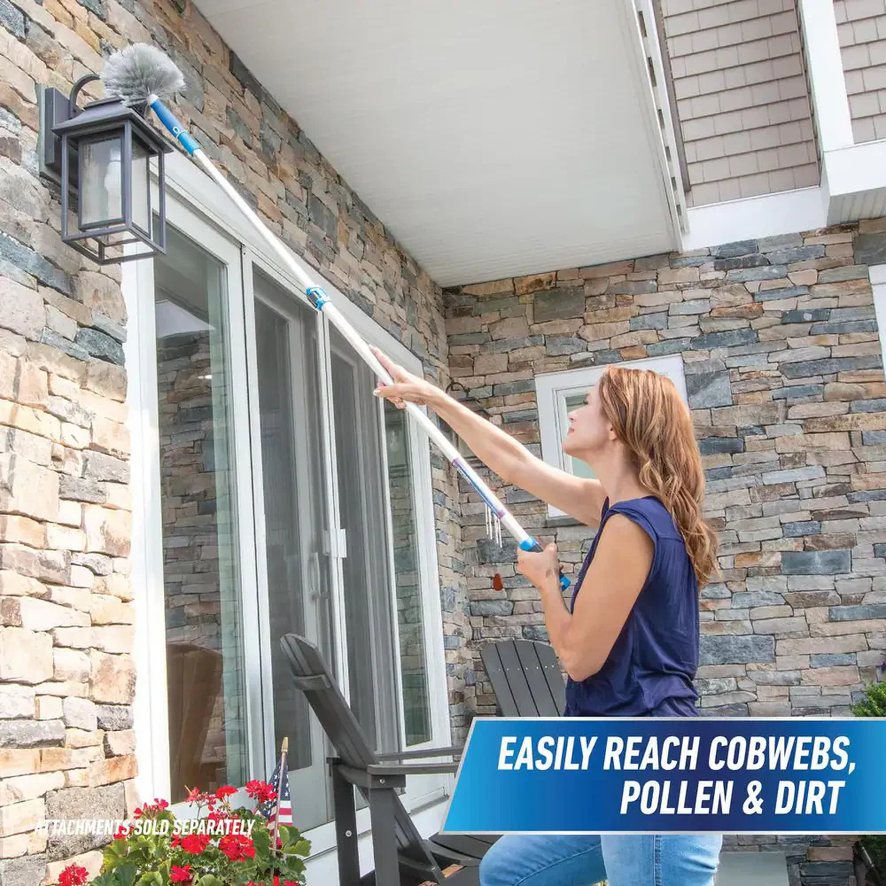 6ft Aluminum Telescoping Pole Connect & Clean Locking Cone Quick Clamps