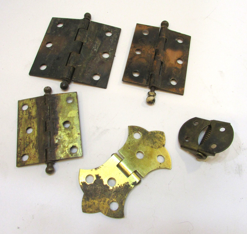 Five Different Primitive Old 1900-1960 Cabinet Door Cupboard etc Hinges G