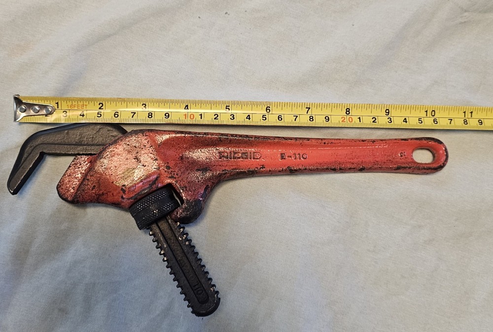 Ridgid Offset Hex Nut Pipe Wrench Smooth Jaw E-110 Elyria OH USA