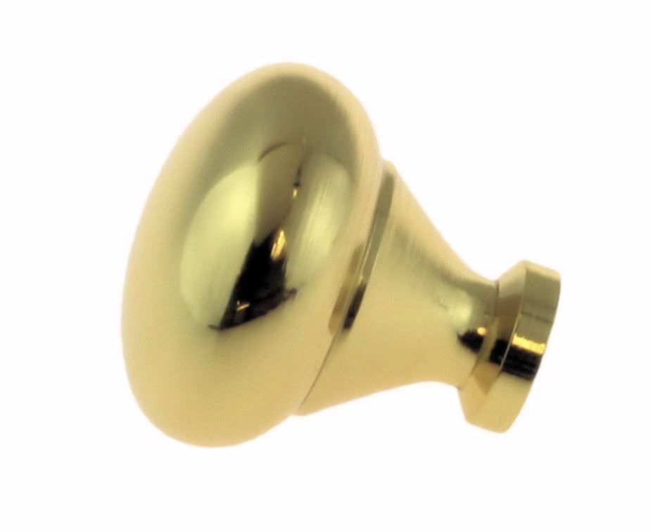 13/16" Small Knob Solid Polished Brass