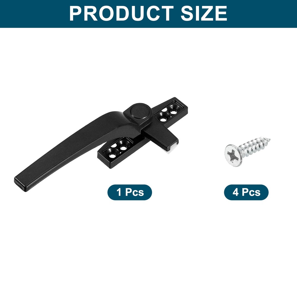Casement Window Locking Handle Left Hand for Windows Black