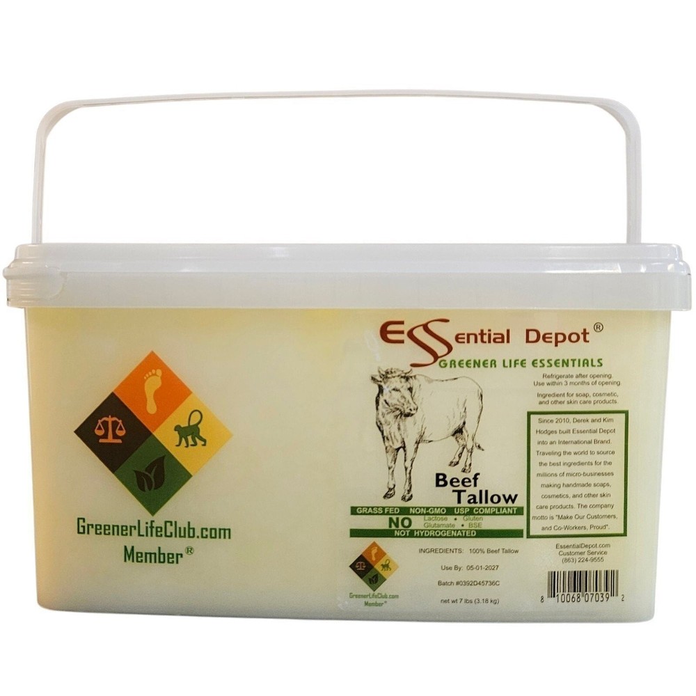Beef Tallow - 7 lb - PP container - GRASS FED - Not Hydrogenated - Keto Friendly