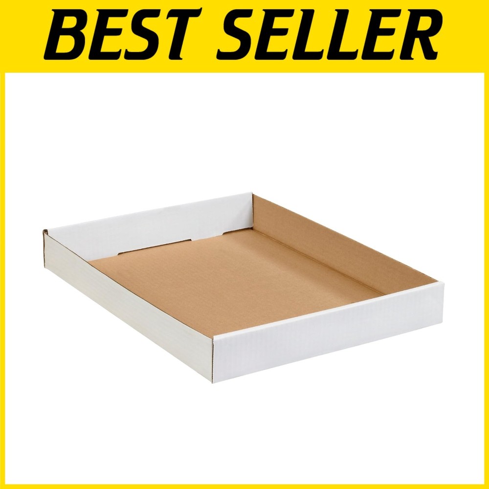 White Corrugated Trays for Plants, Cans, Bottles - 50 Pack