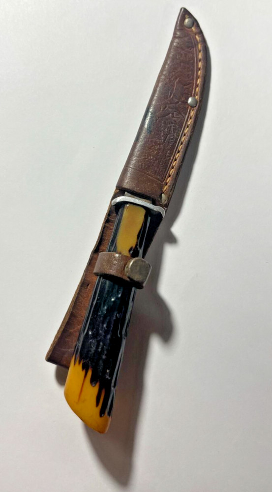 Vintage Fixed Blade Skinner Hunting Knive with Sheath