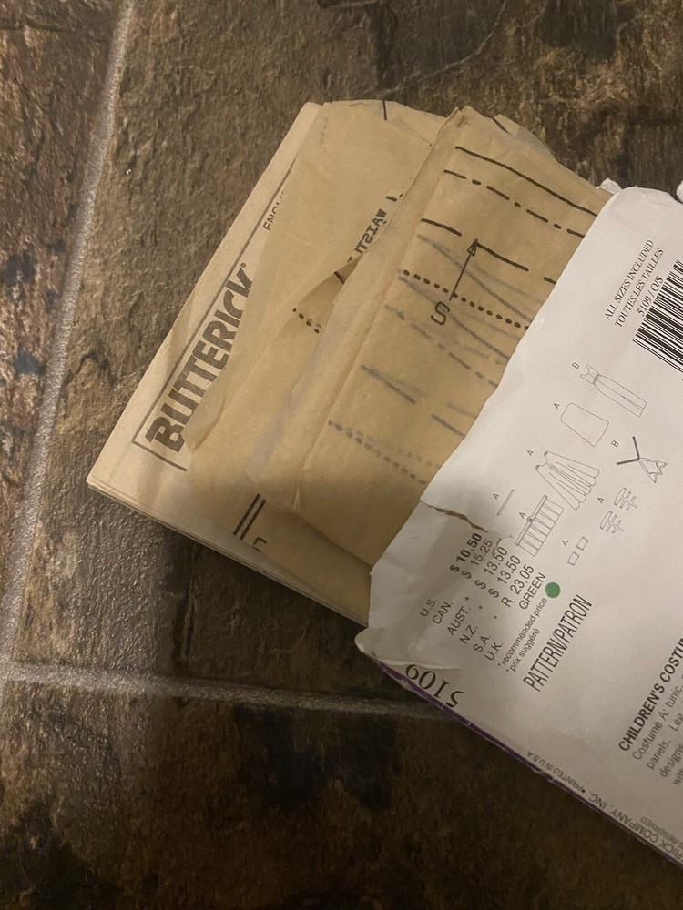 Butterrick All Sizes Costume Sewing Pattern 5109