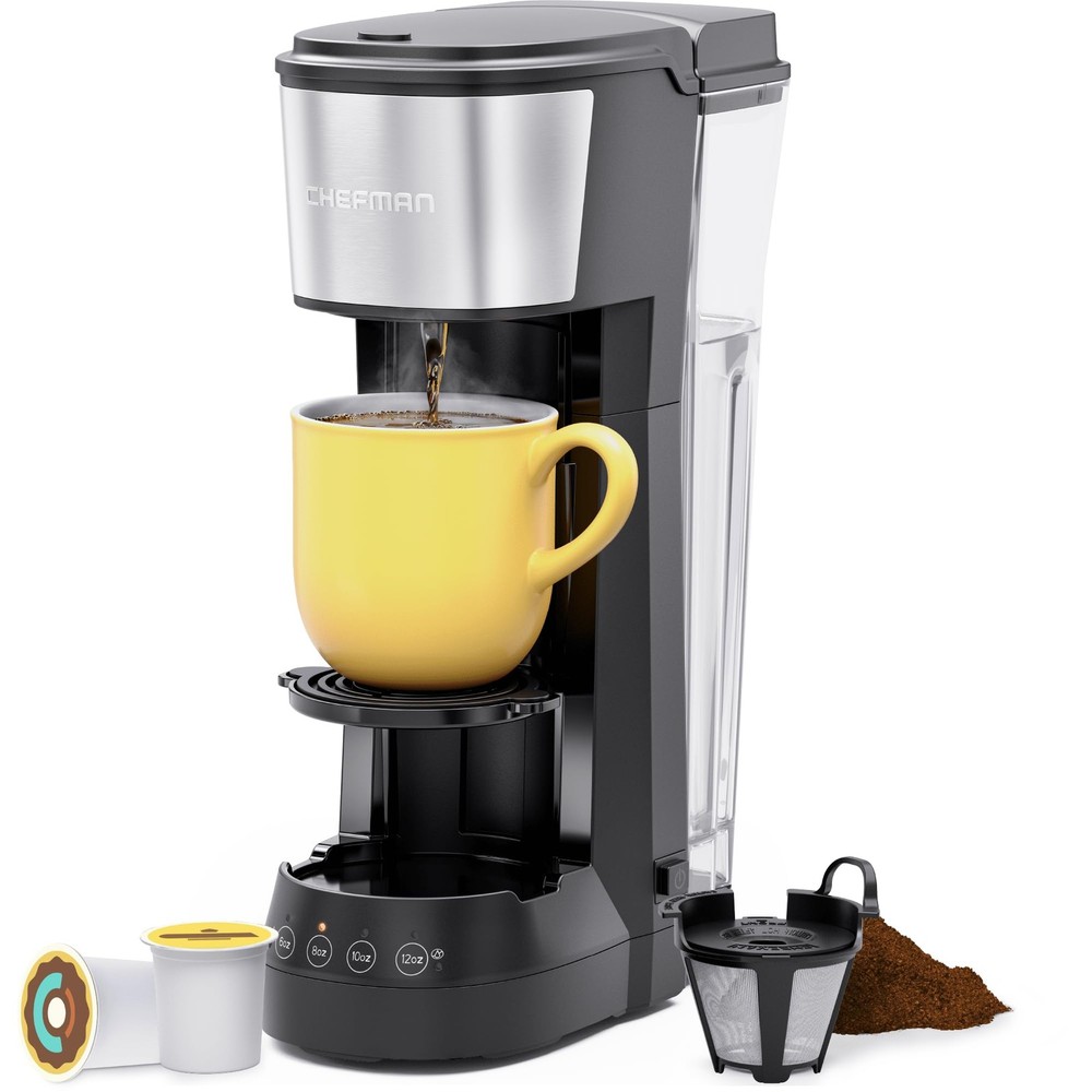 CHEFMAN Single Serve Coffee Maker, K Cup Compatible, Black, 40oz