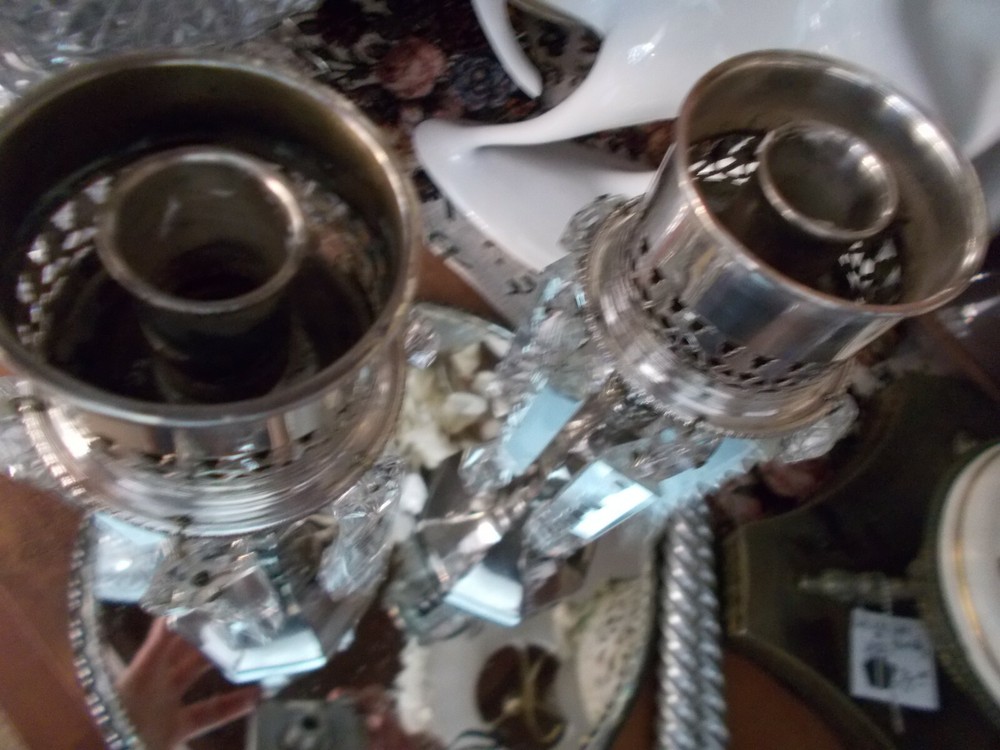 Fabulous Victorian Silver Candle Stick Toppers (2)