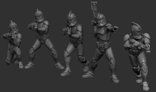 Star Wars Legion - Phase 1 Clone Trooper Squad (5) 3D Resin Printed Unit