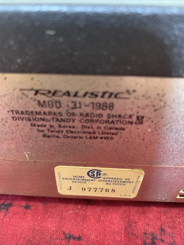 Realistic Five Band Stereo Graphic Equalizer 31-1988