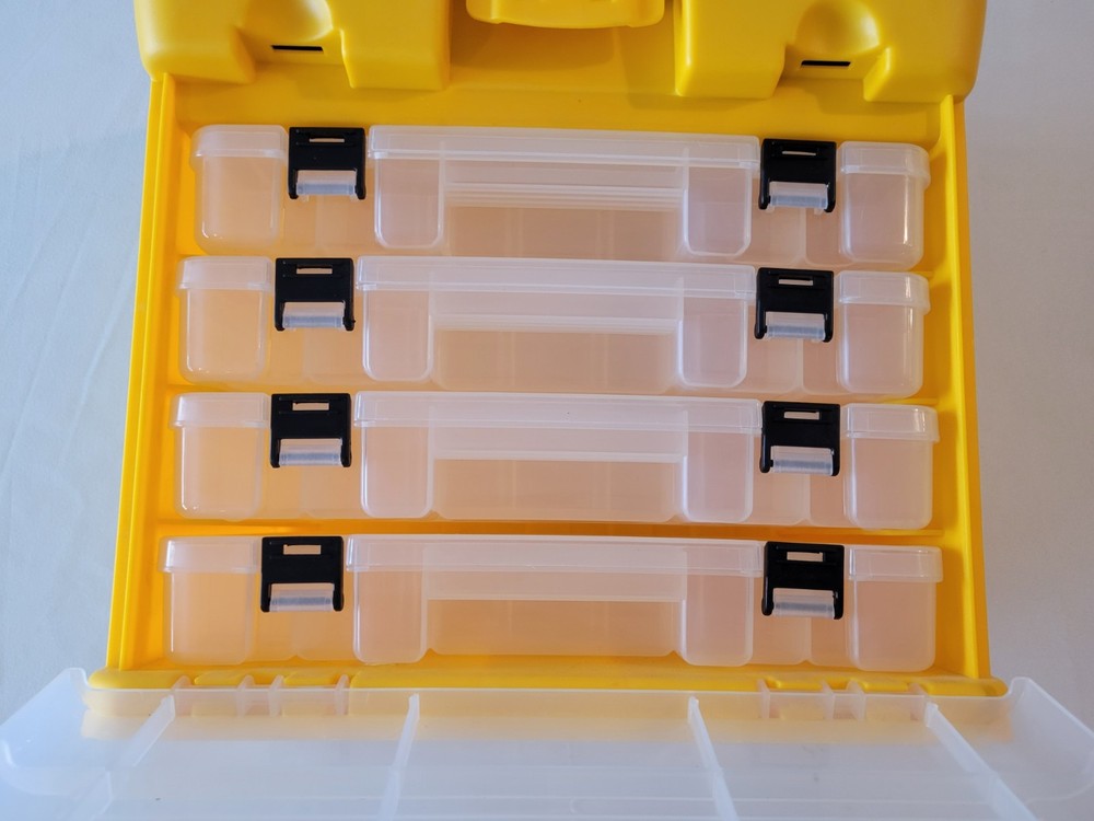 Plastic Tool Storage Organizer Box 4 Drawer Utility Craft Case Handle Portable