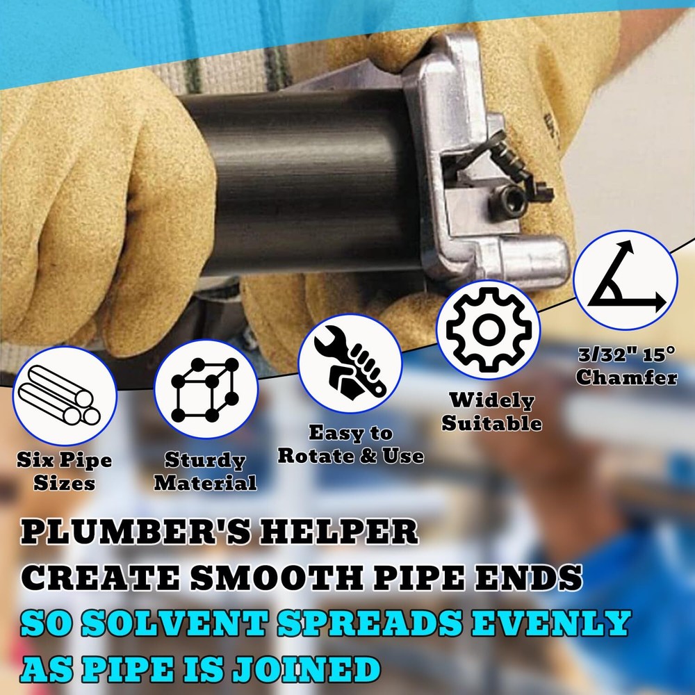 Deburring Tool for Plastic Pipe,Six Pipe Sizes for PVC Pipe Reamer w/Sharp Blade