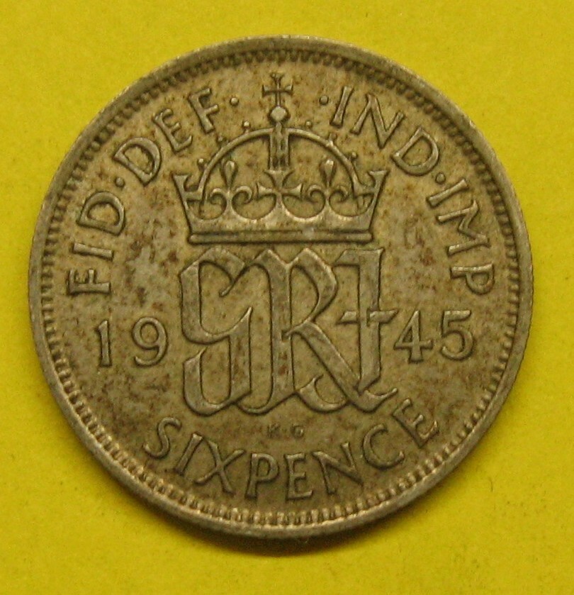 1945 Great Britain 6 Pence Silver Take a Look