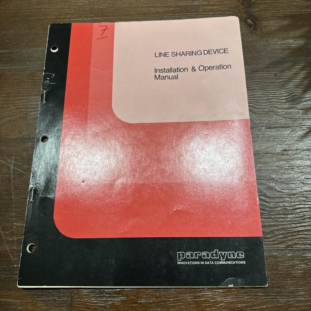 Paradyne Line Sharing Device Installation & Operation Manual