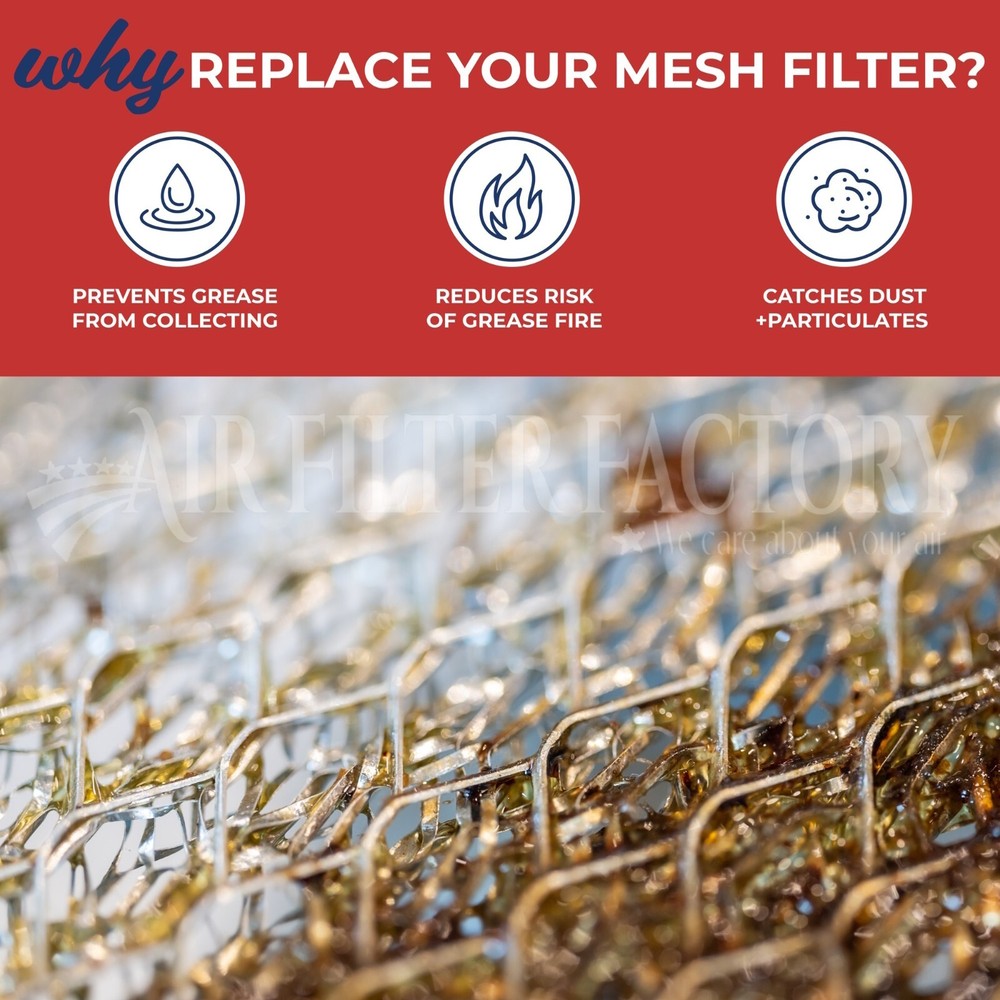 Compatible With GE PS255316 Aluminum Grease Mesh Microwave Replacement Filter