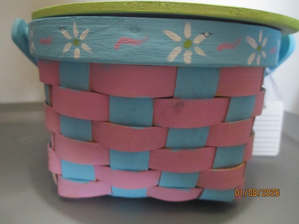 Hoppy Easter Hand Painted Pop up Basket