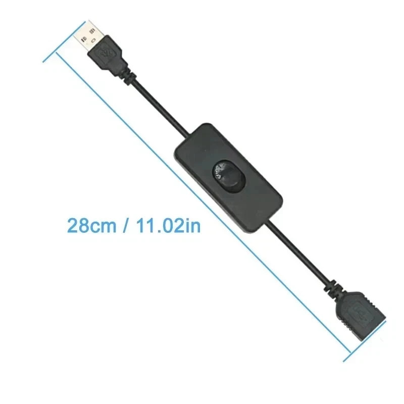 2PCS USB Cable with On Off Switch 30cm for Power and Data Transmission