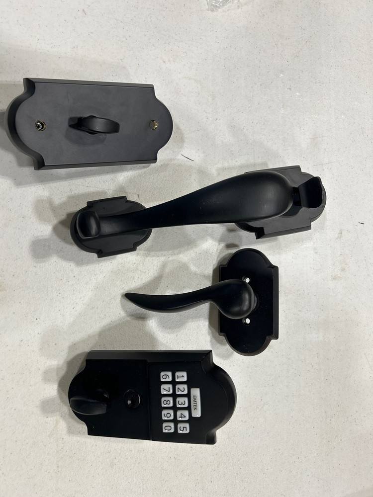 Emtek E451211FB Rustic Modern Electronic Keypad Handleset - Flat Black