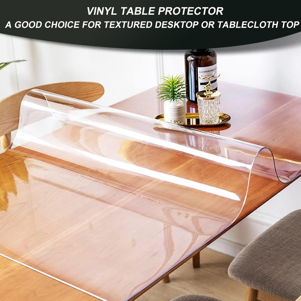Multi-Sizes Small Clear PVC Dining Table Cover Protector Heat Resistant Waterpro