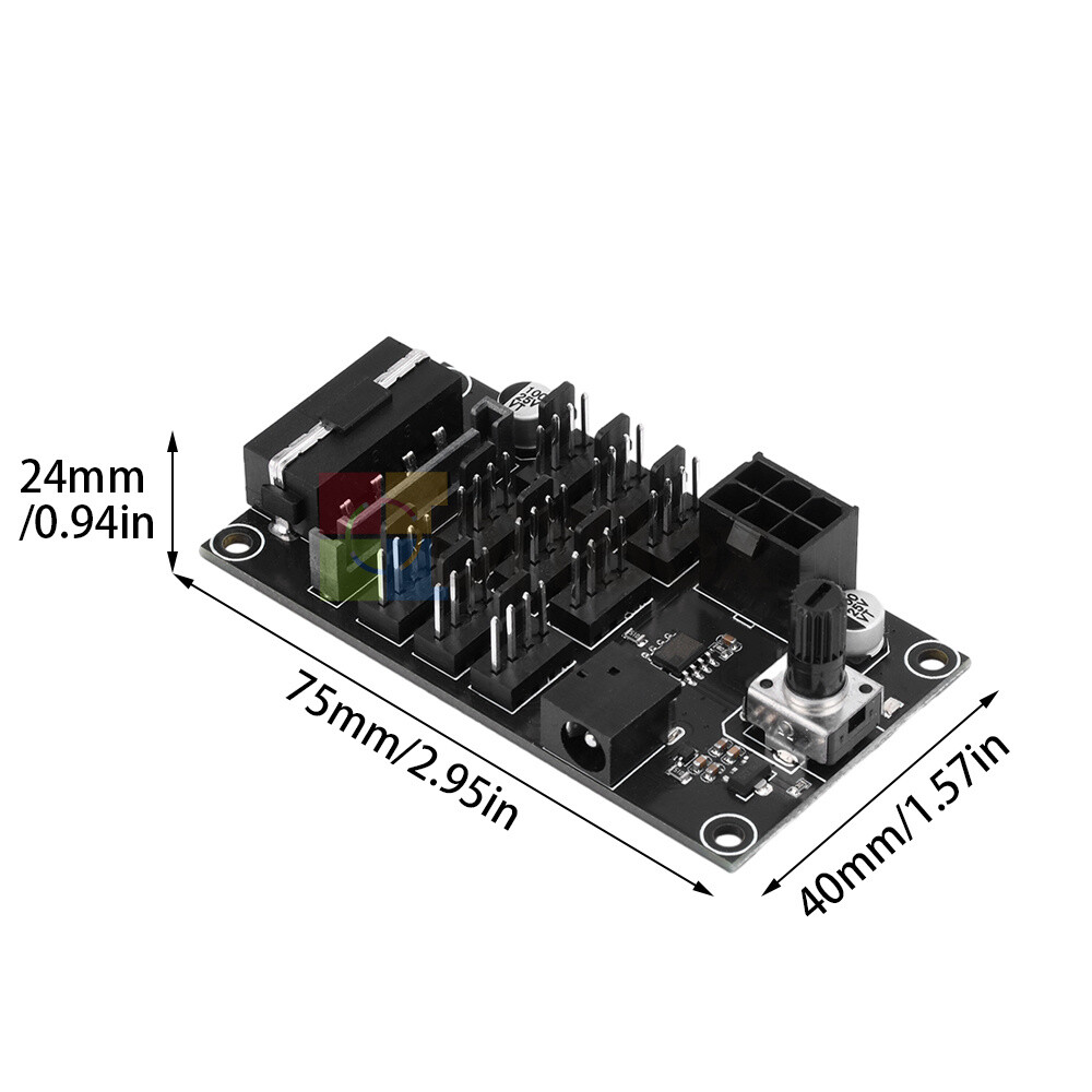 Computer Chassis PWM Violent Fan Speed Controller 9CH High-Power Hub Controller