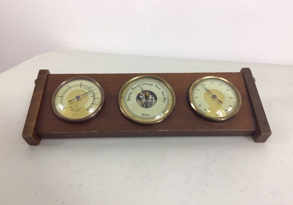 Vintage EACO Wall Mount Weather Station Thermometer