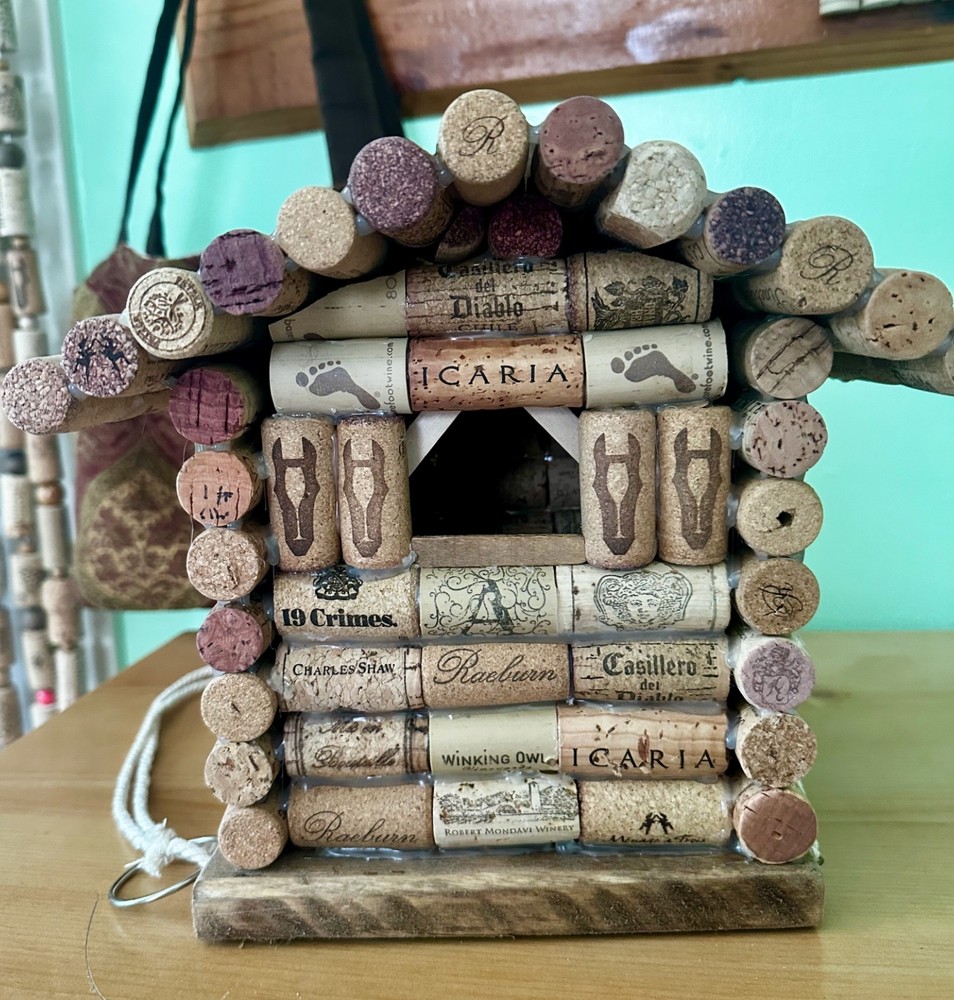 Handmade Wine Cork Birdhouse 