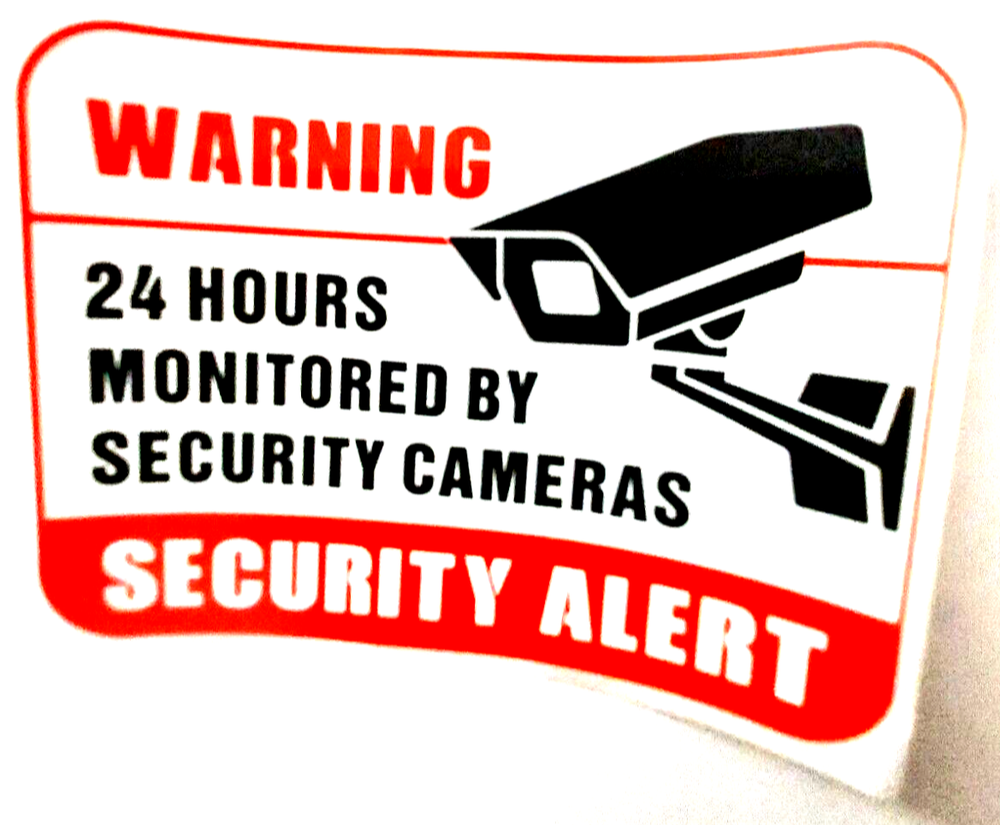 4 pack Security Camera stickers Alert video camera system warning