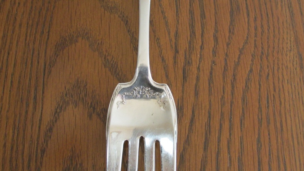 Holmes & Edwards Silver Plate Monogram QLB Cold Meat Serving Fork