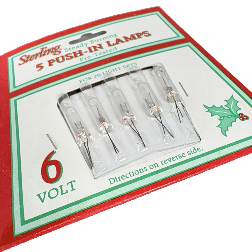 6 volt Christmas Light Bulbs CLEAR Mini for 20 count Light Strings Vintage