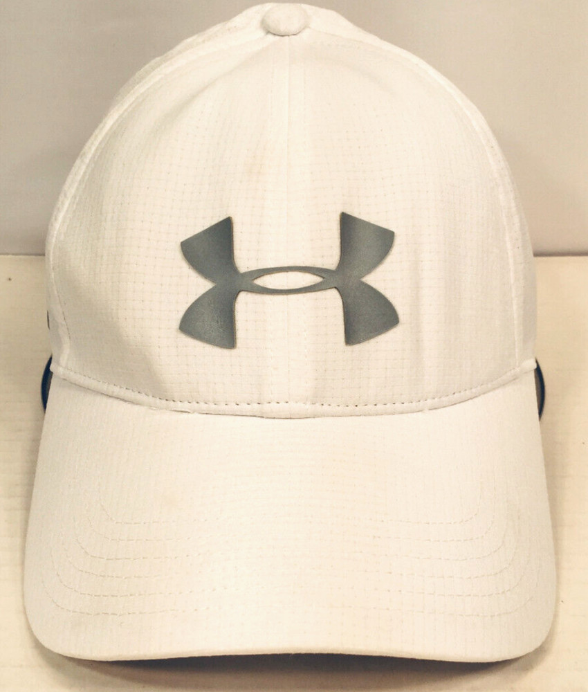 Under Armour White Golf Hat Cap, Adjustable, Cool Switch, Very Clean
