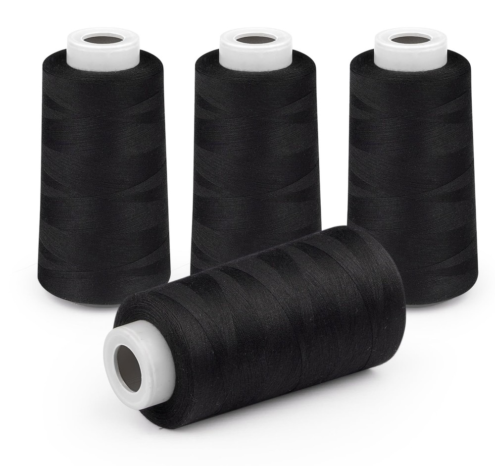 Serger Thread 4 Cones Threads of 3000 Yards Each Spool All Purpose Thread for...