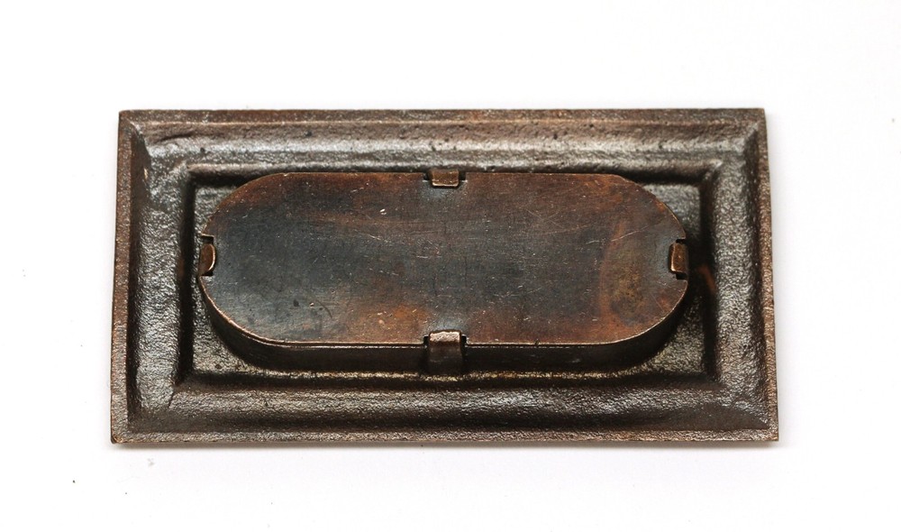 Antique 3.125 in. Bronze Egg & Dart Rectangular Window Sash Lift
