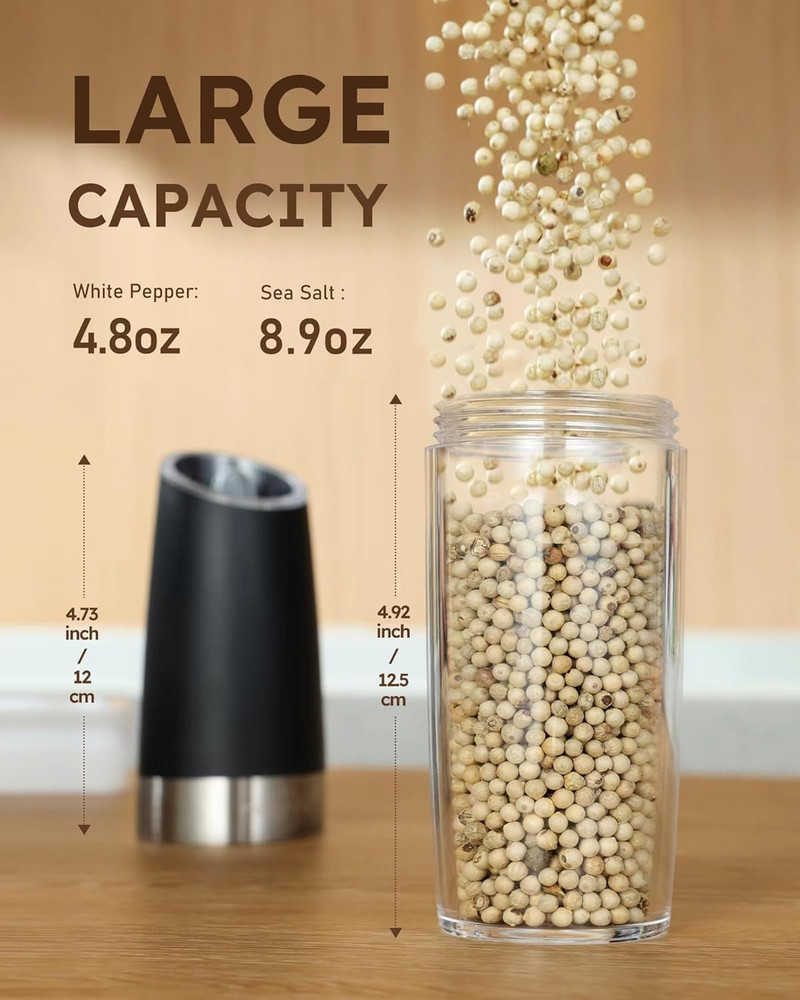 Gravity Electric Salt Pepper Grinder Set 9oz XL