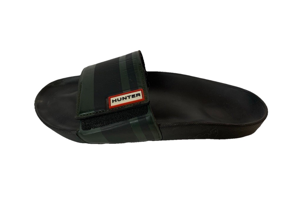 Hunter Garden Stripe Adjustable Slides Black Sz 8