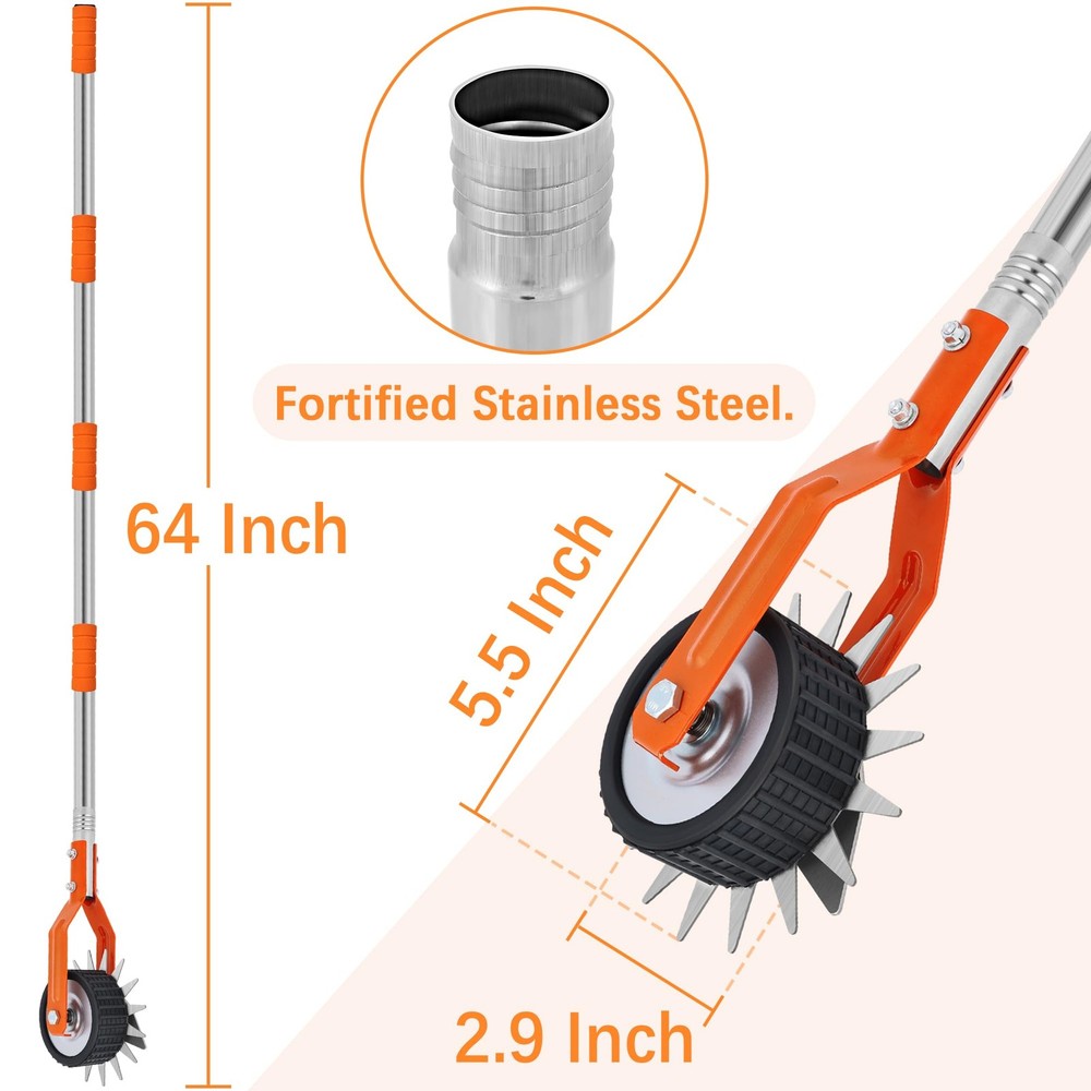 Manual Edger Lawn Tool, Sidewalk Grass orange&silver-colored
