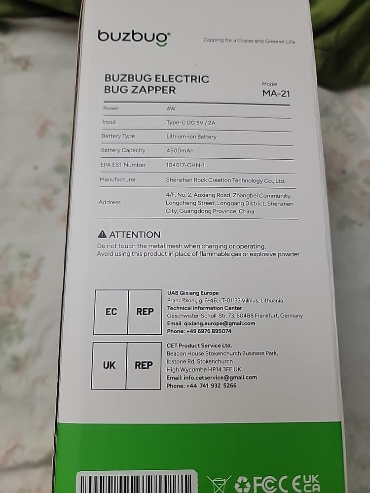 Buzbug MA-21 LED Electric Bug Zapper