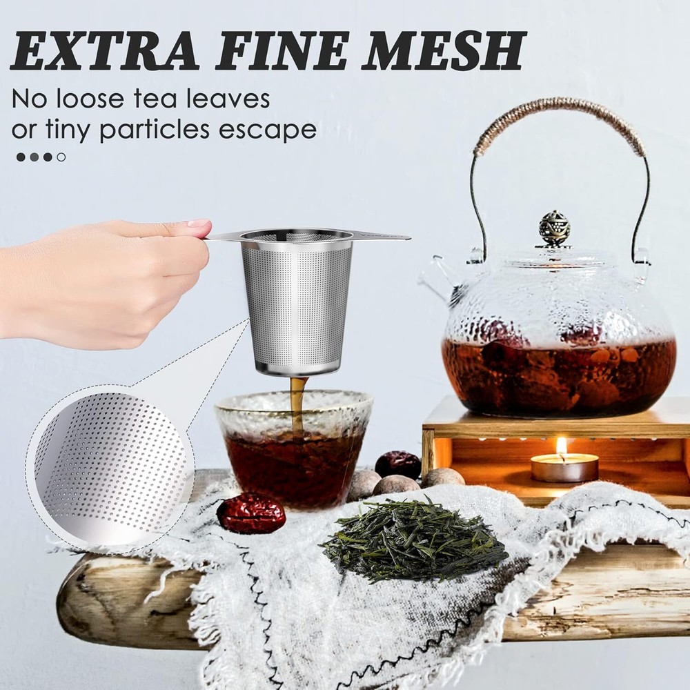 Yoassi Extra Fine 18/8 Stainless Steel Tea Infuser Mesh Strainer with Large C...