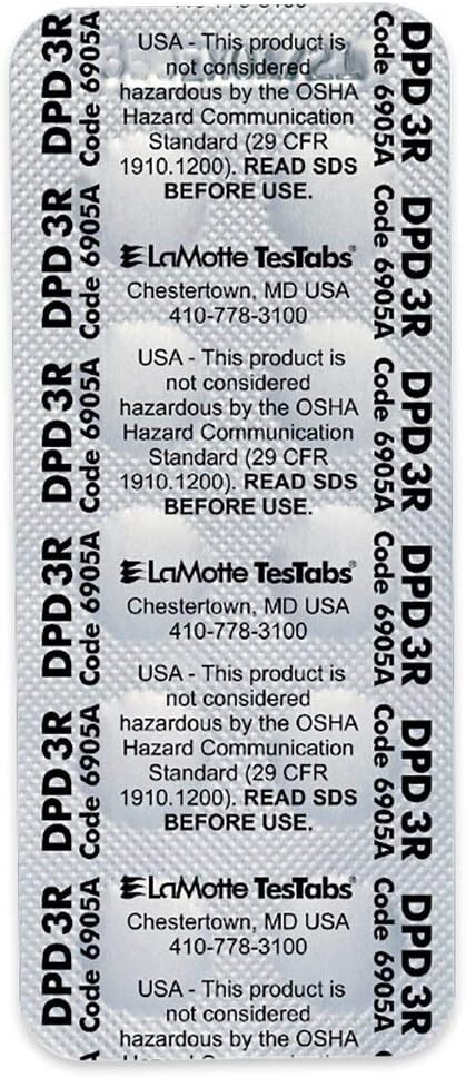 LaMotte 6905A Visual Grade TesTabs DPD #3R, DPD 3 - 100 count